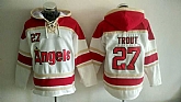 Los Angeles Angels Of Anaheim #27 Mike Trout White Sawyer Hooded Sweatshirt MLB Hoodie,baseball caps,new era cap wholesale,wholesale hats